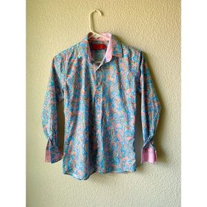 Elie Balleh Milano Italy Blue and Pink Paisley 14